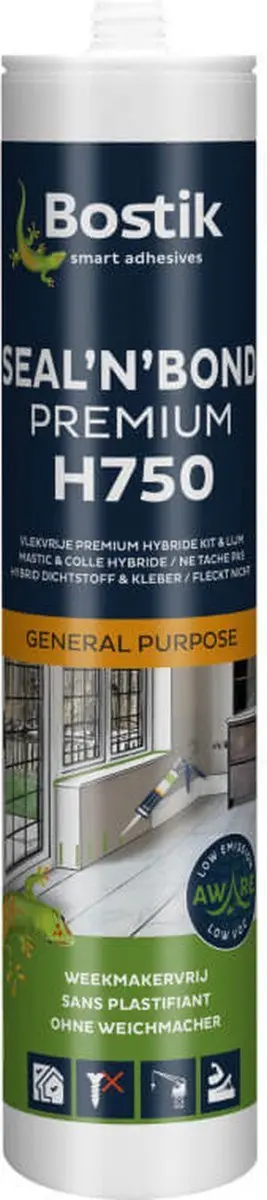 Bostik H750 Seal 'N' Bond Premium 290ml Zwart 12 stuks