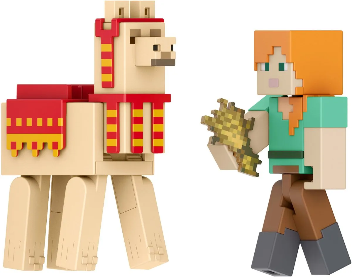 Minecraft Alex & Llama Figuren - Meerkleurig