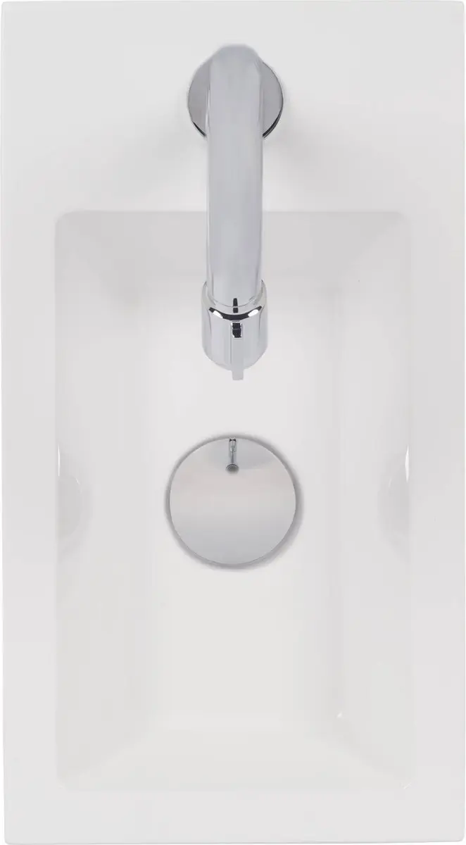 Saqu Square Fonteinset - 1x Opbouwkraan Links Wit Mineraalmarmer - afbeelding 2 van 4
