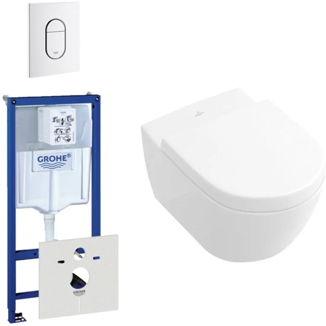 Villeroy & Boch Subway 2.0 toiletset bestaande uit inbouwreservoir toiletpot toi