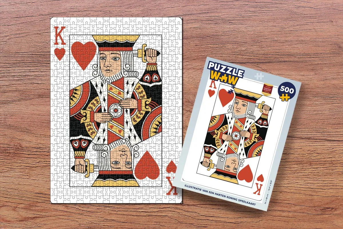 PuzzleWow Legpuzzel Hartenkoning 500 Stuks - Multicolor
