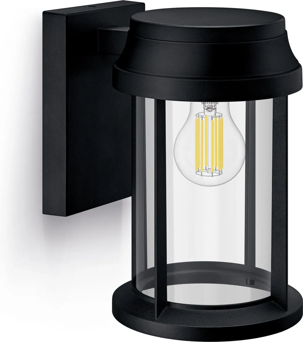 Philips Bellini Wandlamp Buiten E27 Warmwit - Zwart