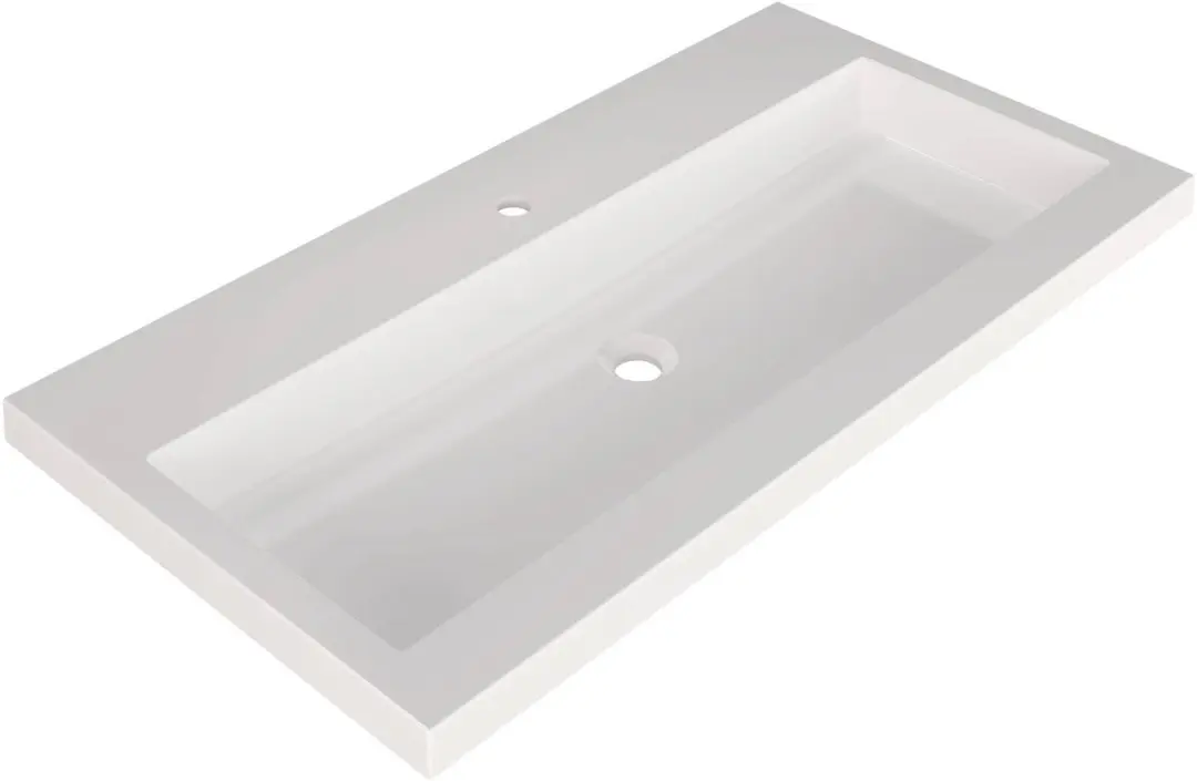 Saqu Straight Wastafel 1 kraangat 100,5x51,5x4 cm Glans Wit