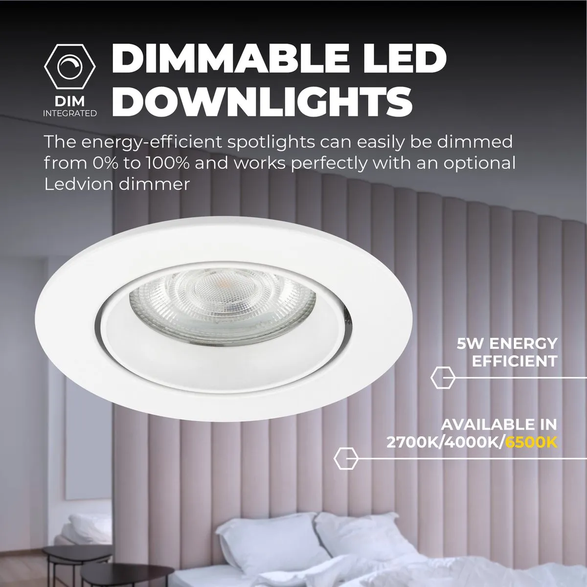 Ledvion 3X LED Inbouwspot Rio - Wit - 3W - 6500K