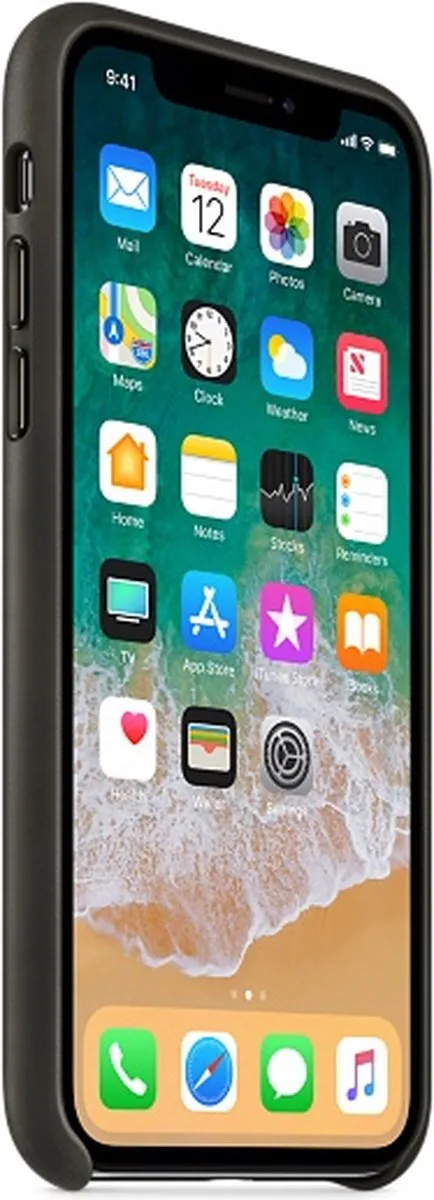 Apple iPhone X Leren Hoesje - Grijs