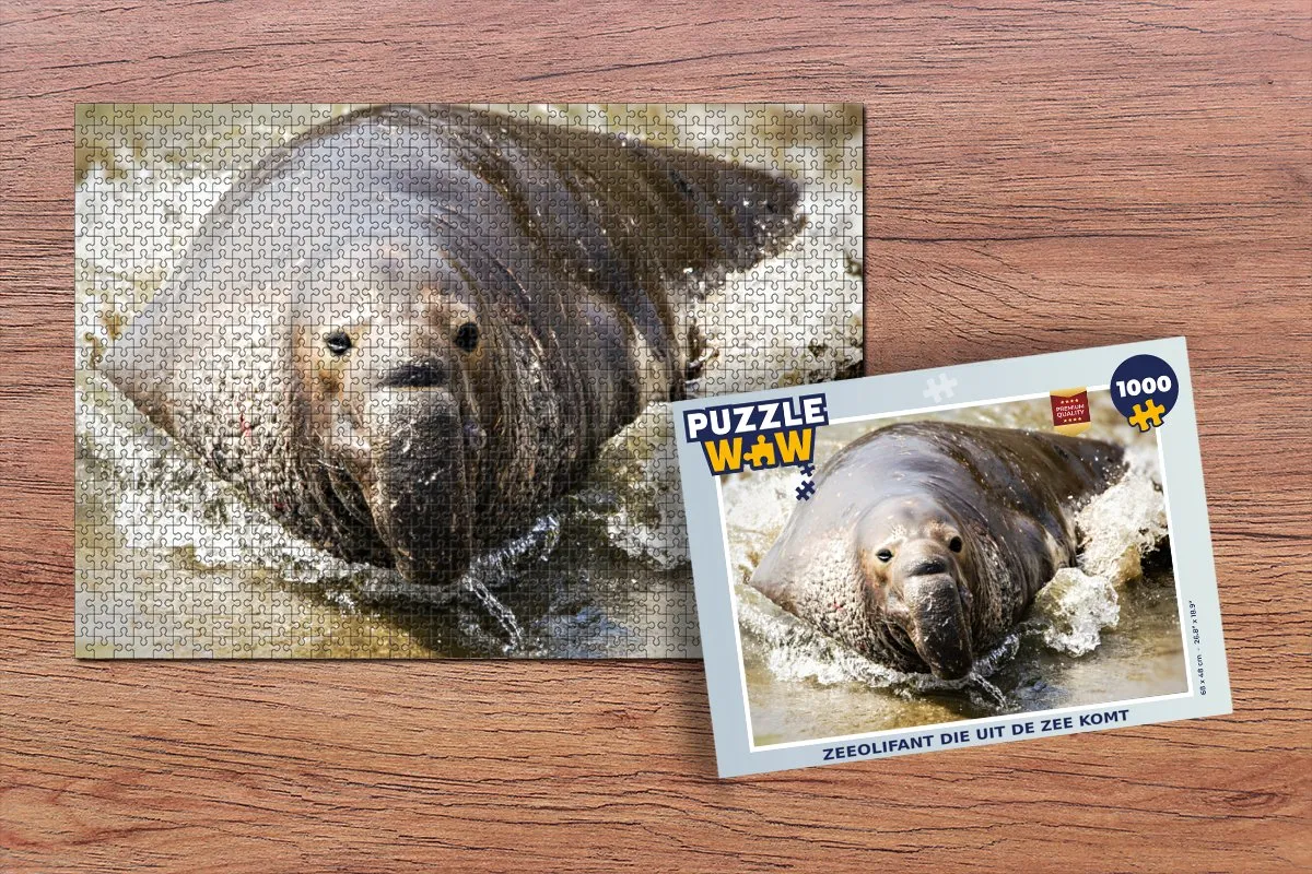 PuzzleWow Legpuzzel 1000 Stuks - Dieren/Water/Strand - Multicolor