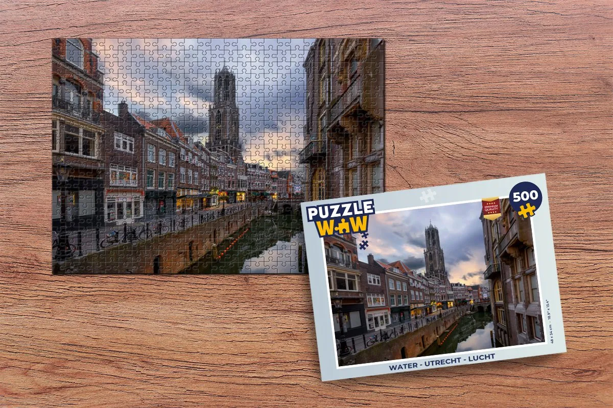 PuzzleWow Utrecht Lucht Legpuzzel 500 Stuks - Multicolor