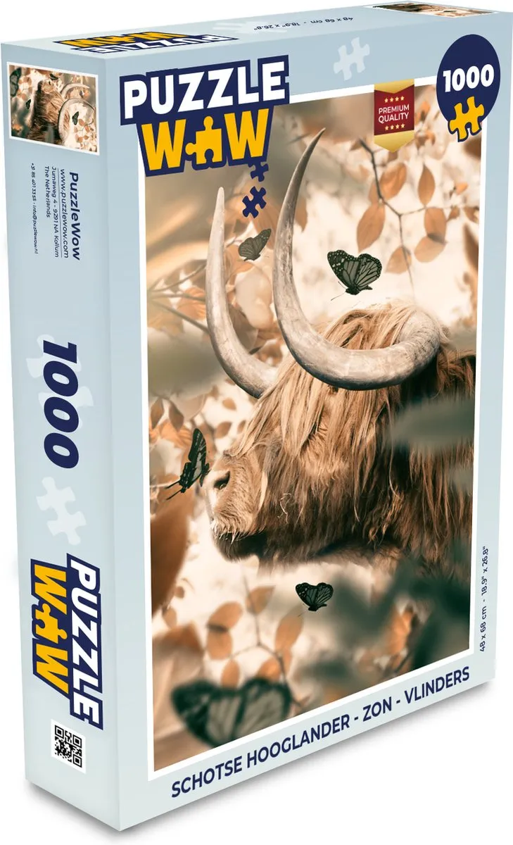 PuzzleWow Schotse Hooglander Legpuzzel 1000 Stuks