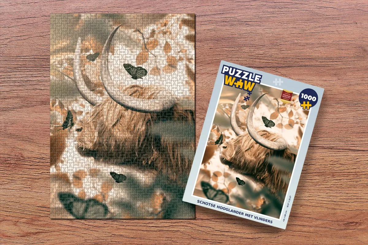 PuzzleWow Schotse Hooglander Legpuzzel 1000 Stuks - Multicolor