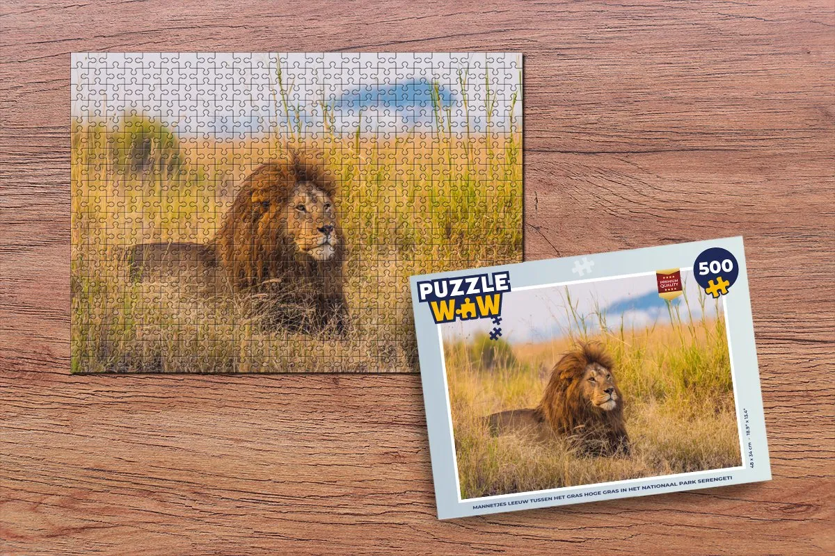 PuzzleWow Legpuzzel Serengeti Leeuw 500 Stuks