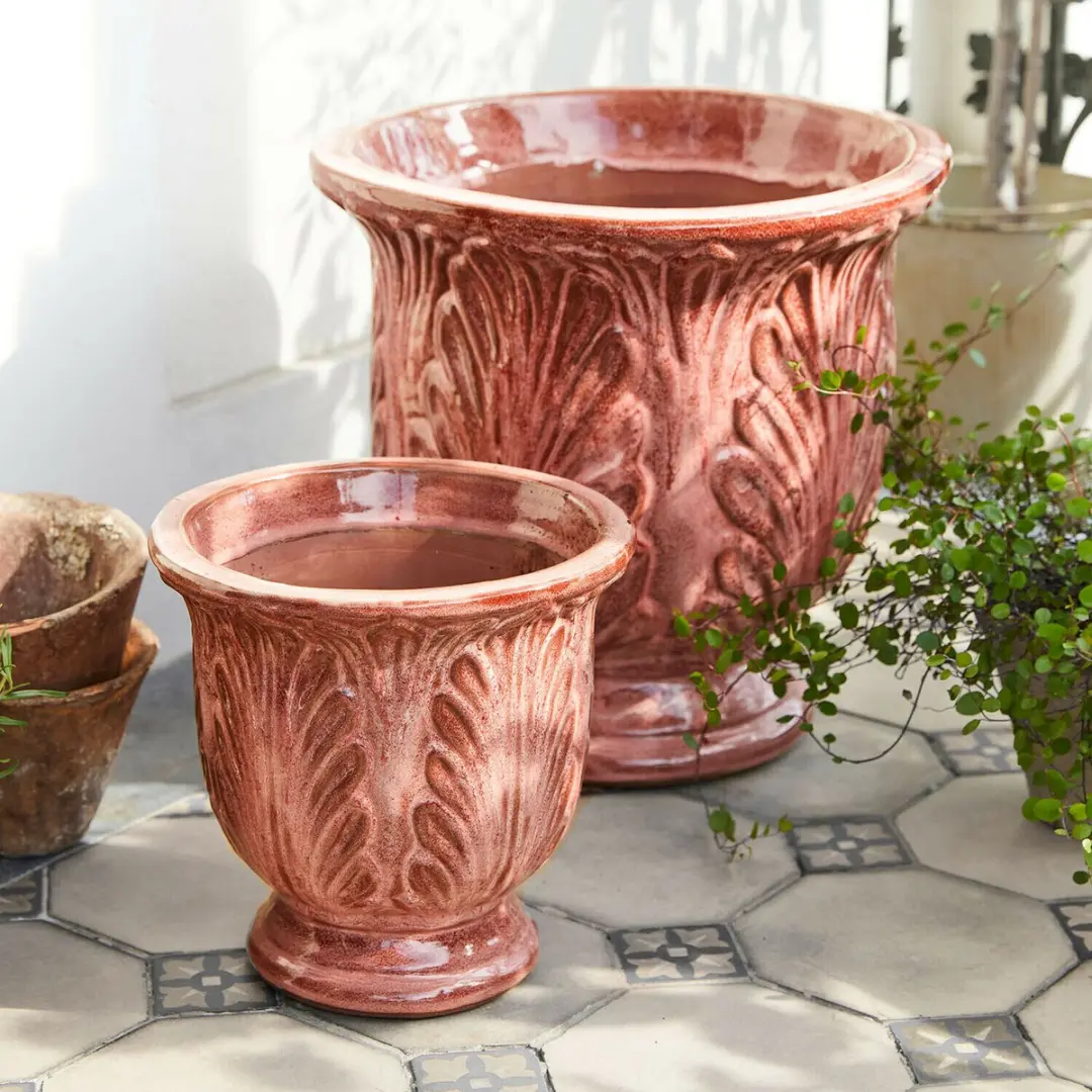 Loberon Aurezia Sierpotten - 2 Stuks 36cm Bordeaux - afbeelding 2 van 4