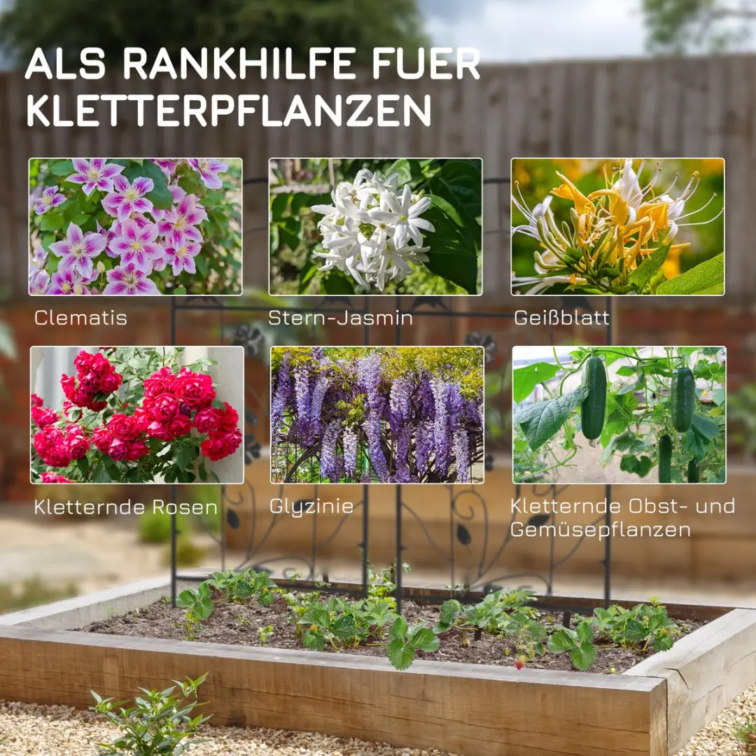Outsunny Klimrek Set 2 Stuks 38x98cm Zwart - afbeelding 6 van 6