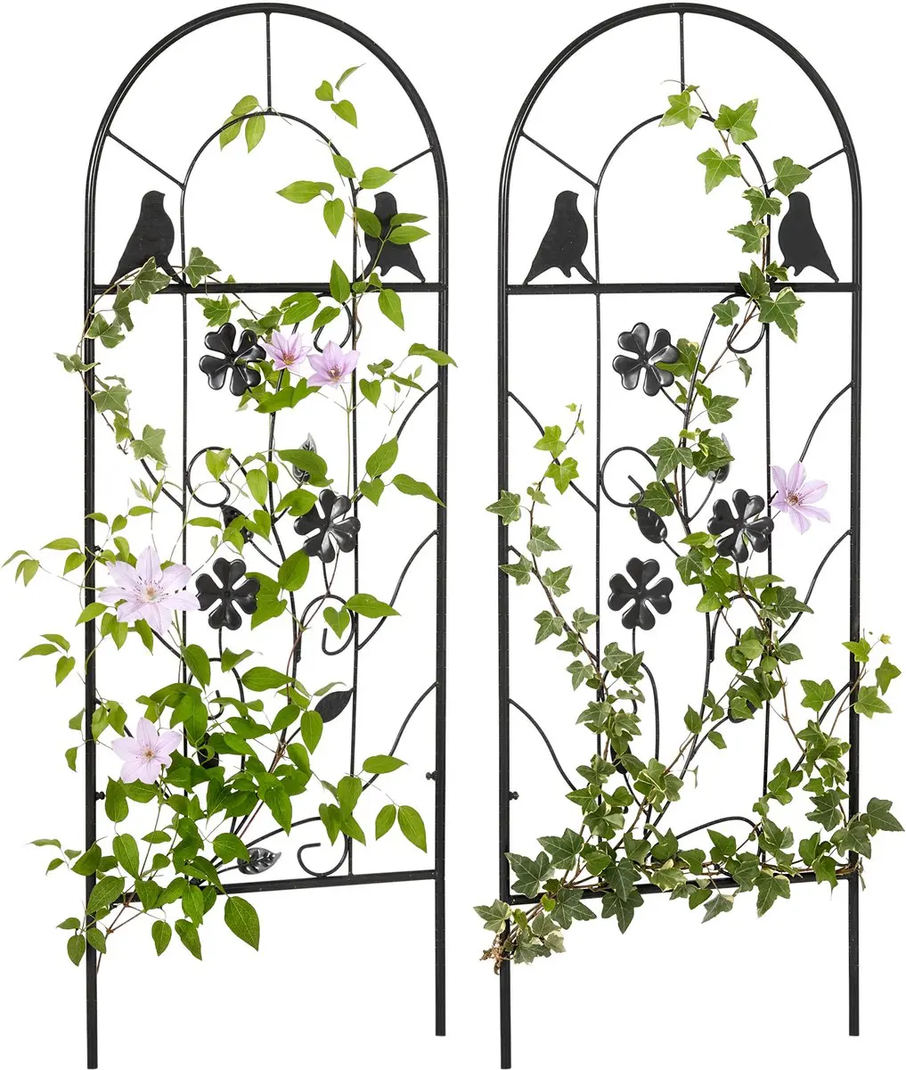 Outsunny Klimrek Set 2 Stuks 38x98cm Zwart