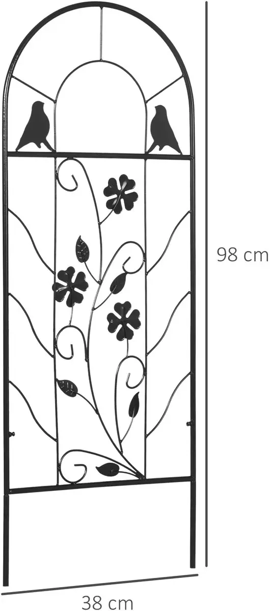 Outsunny Klimrek Set 2 Stuks 38x98cm Zwart - afbeelding 5 van 6