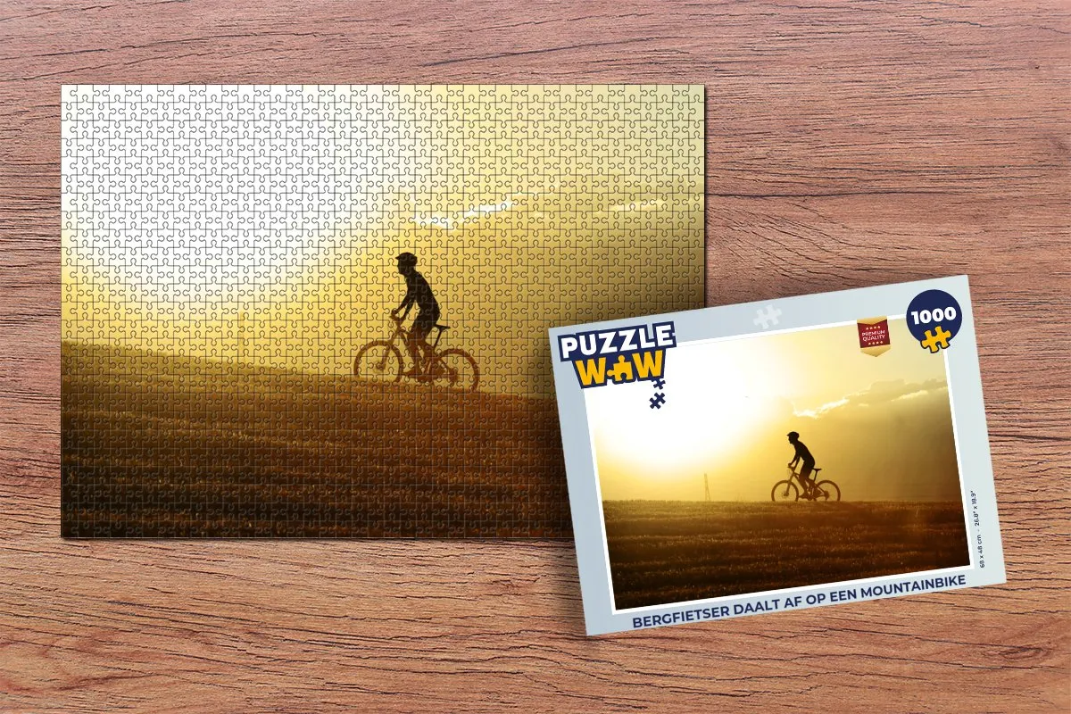 PuzzleWow Bergfietser Legpuzzel 1000 Stuks - Multicolor