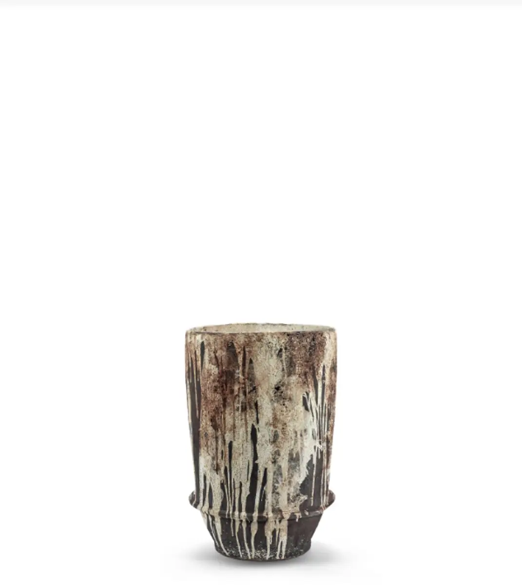 Serax Bloempot-Plantenbak Dune Kelly Wearstler Wit-Donker Bruin D 18 cm H 26 cm
