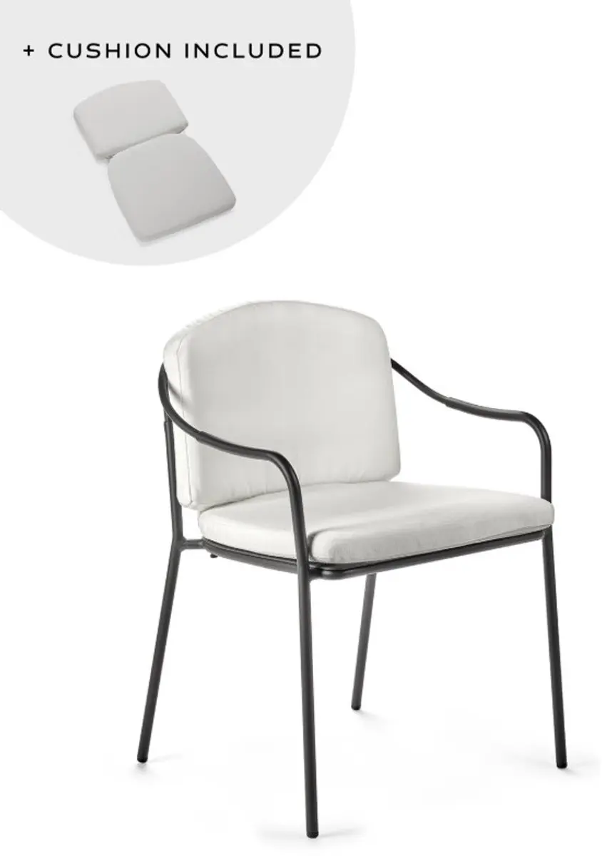 Serax Piet Boon Stoel met armleuning Outdoor Zwart Patio (incl. kussen)