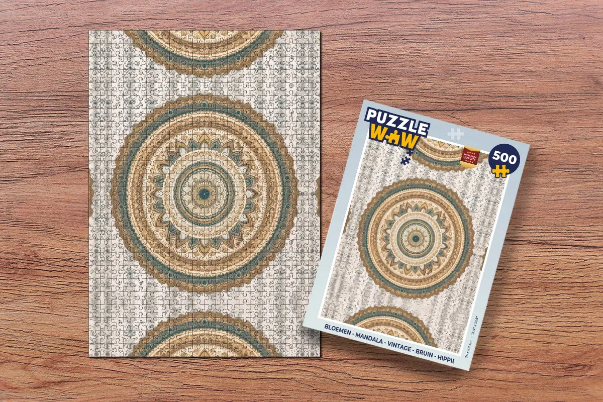 PuzzleWow Mandala Vintage Legpuzzel 500 Stuks - Multicolor