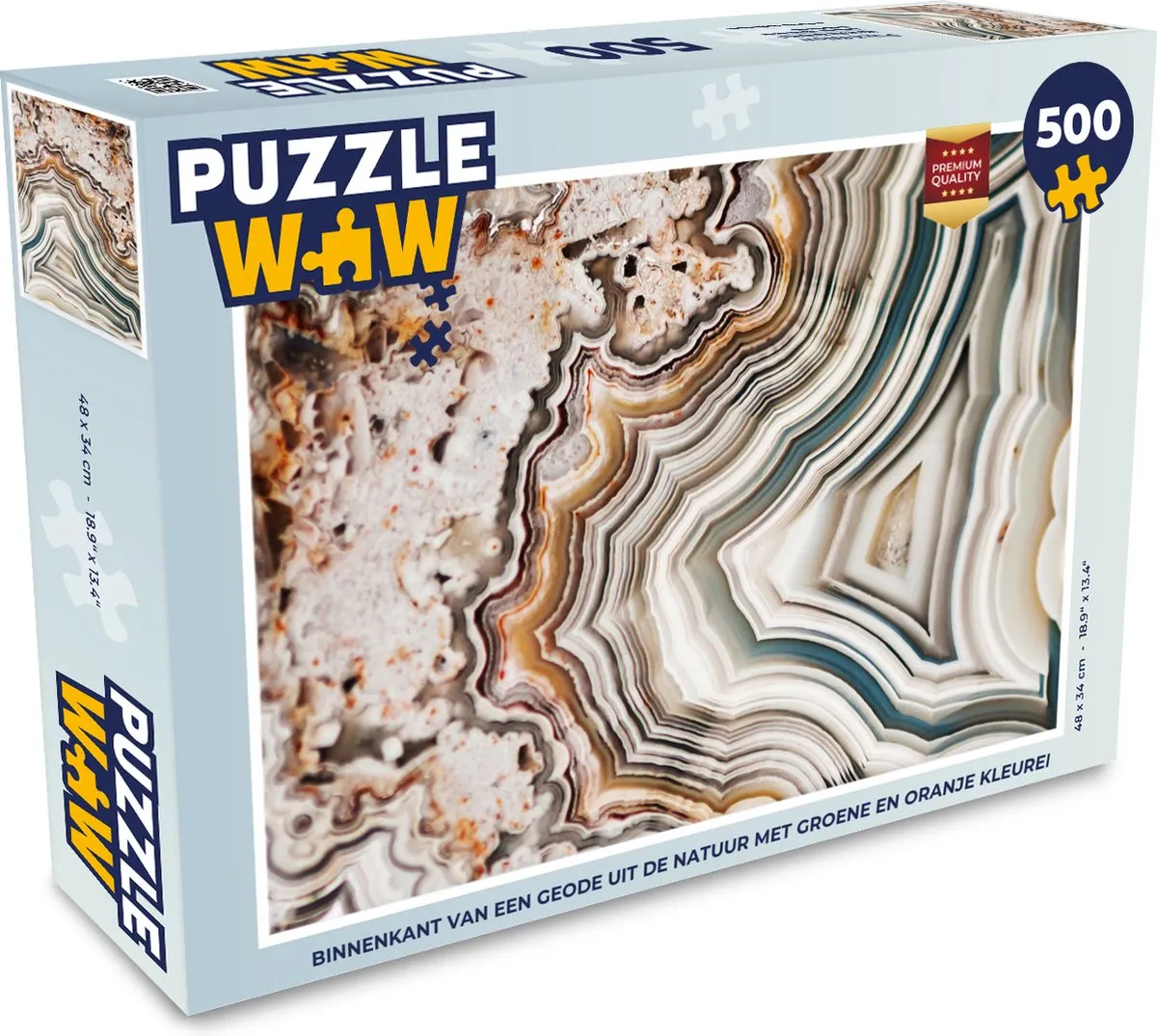 PuzzleWow Edelsteen Marmerprint Legpuzzel 500 Stuks