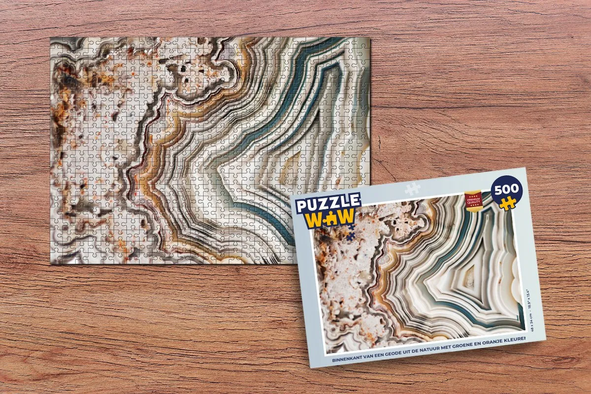 PuzzleWow Edelsteen Marmerprint Legpuzzel 500 Stuks - Multicolor
