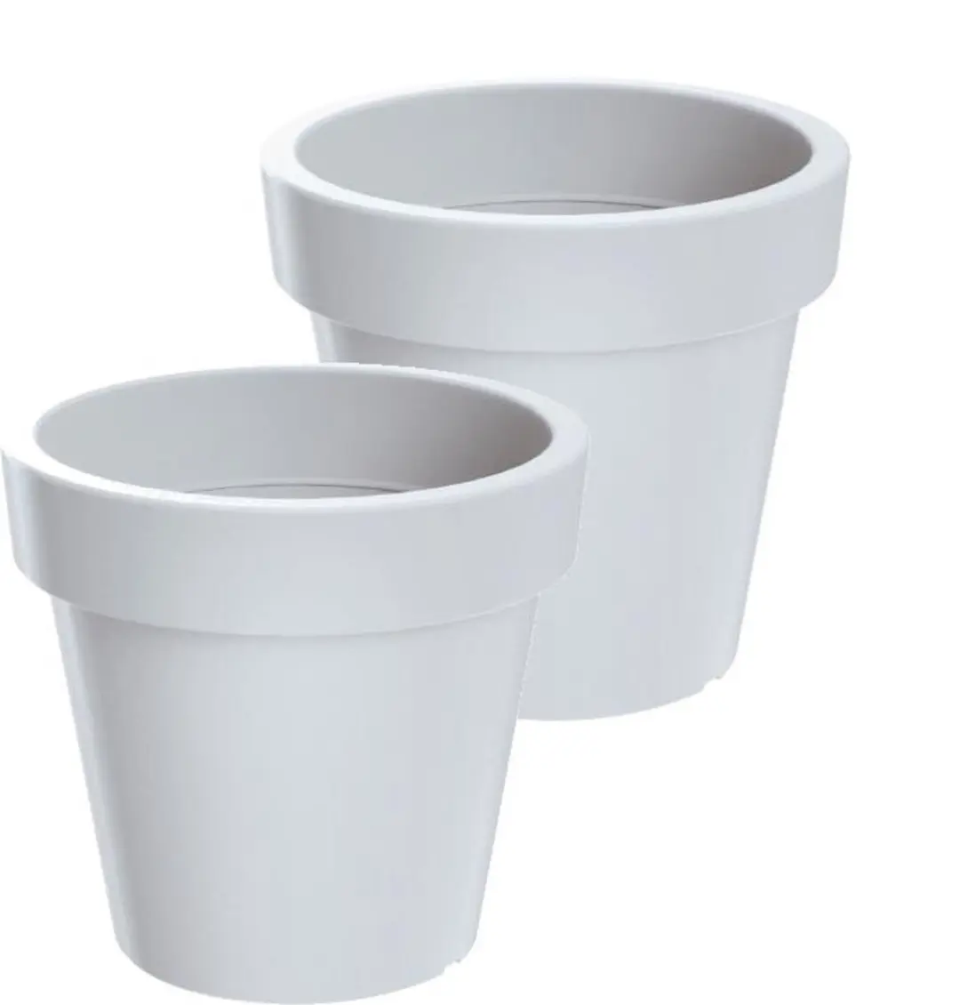Bloempot Buiten Rond Lofly 20cm WIT Prosperplast / 2 STUKS ! /