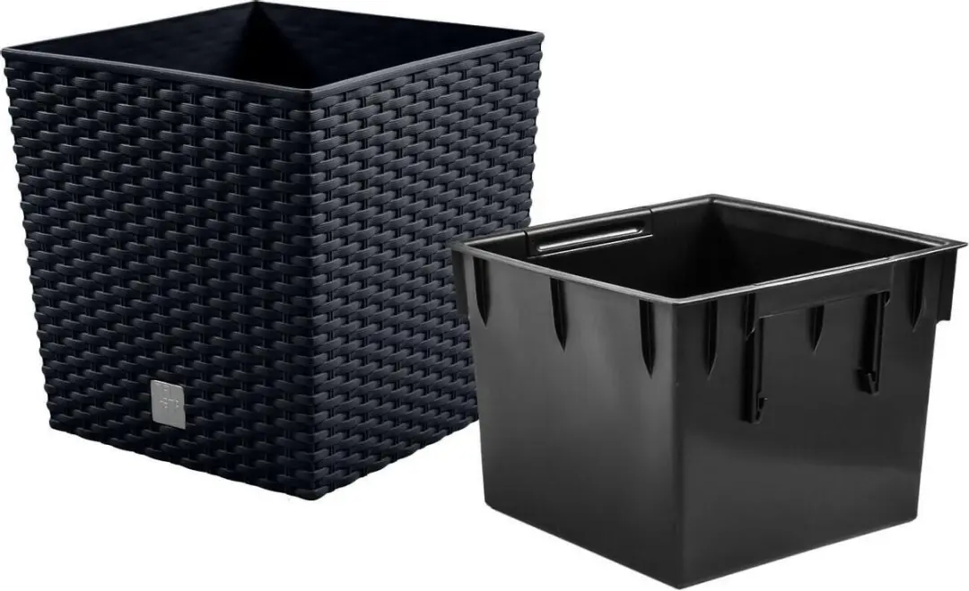 Prosperplast Rato Bloempot met Inzet 26x27cm Antraciet - afbeelding 5 van 6