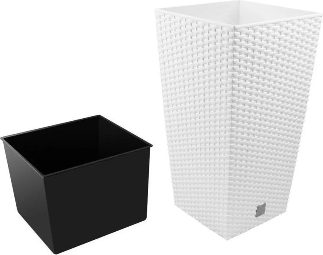 Prosperplast Rato Square Bloempot 33x33x61cm Wit - afbeelding 2 van 6