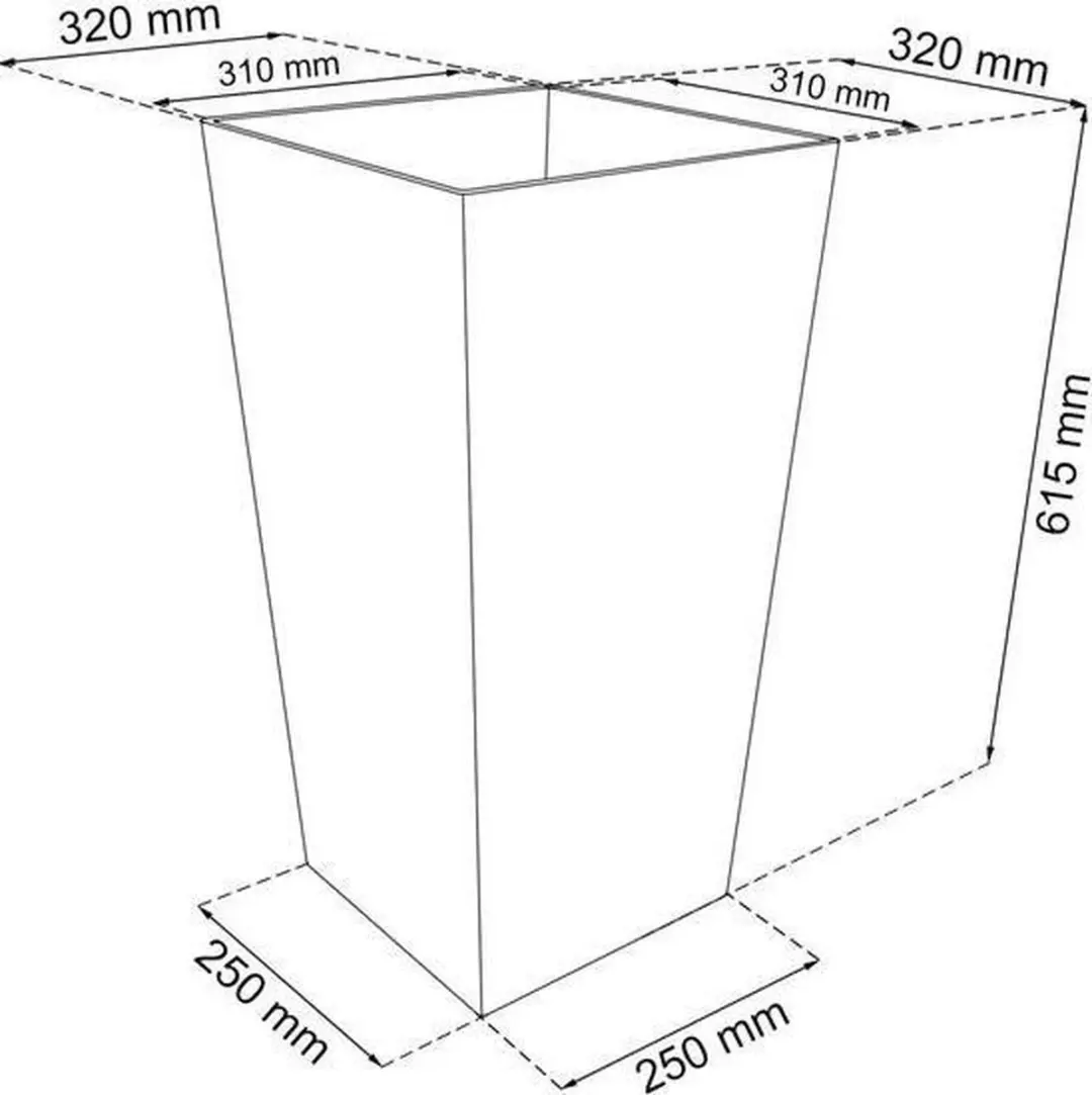 Prosperplast Rato Square Bloempot 33x33x61cm Wit - afbeelding 5 van 6