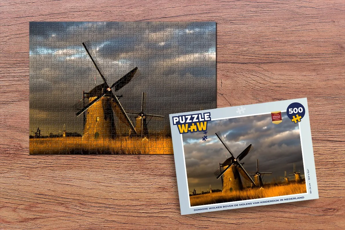 PuzzleWow Nacht Nederland Legpuzzel 500 Stuks - Multicolor