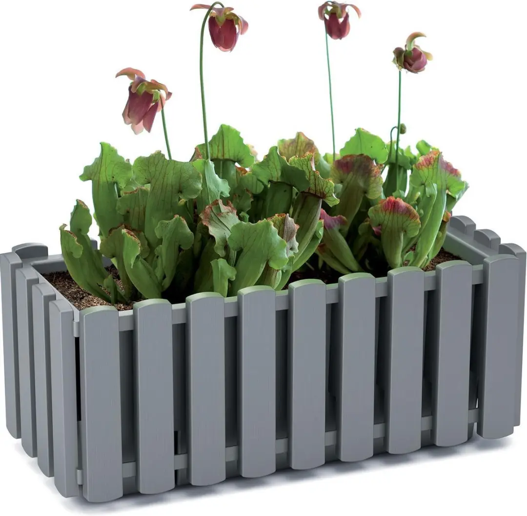 Prosperplast Fence Look Bloempot 58x18cm - Grijs - afbeelding 3 van 4
