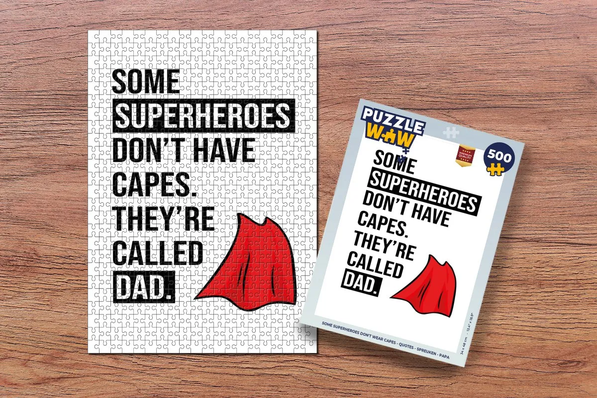 PuzzleWow Some superheroes don't wear capes Legpuzzel 500 Stuks - Multicolor
