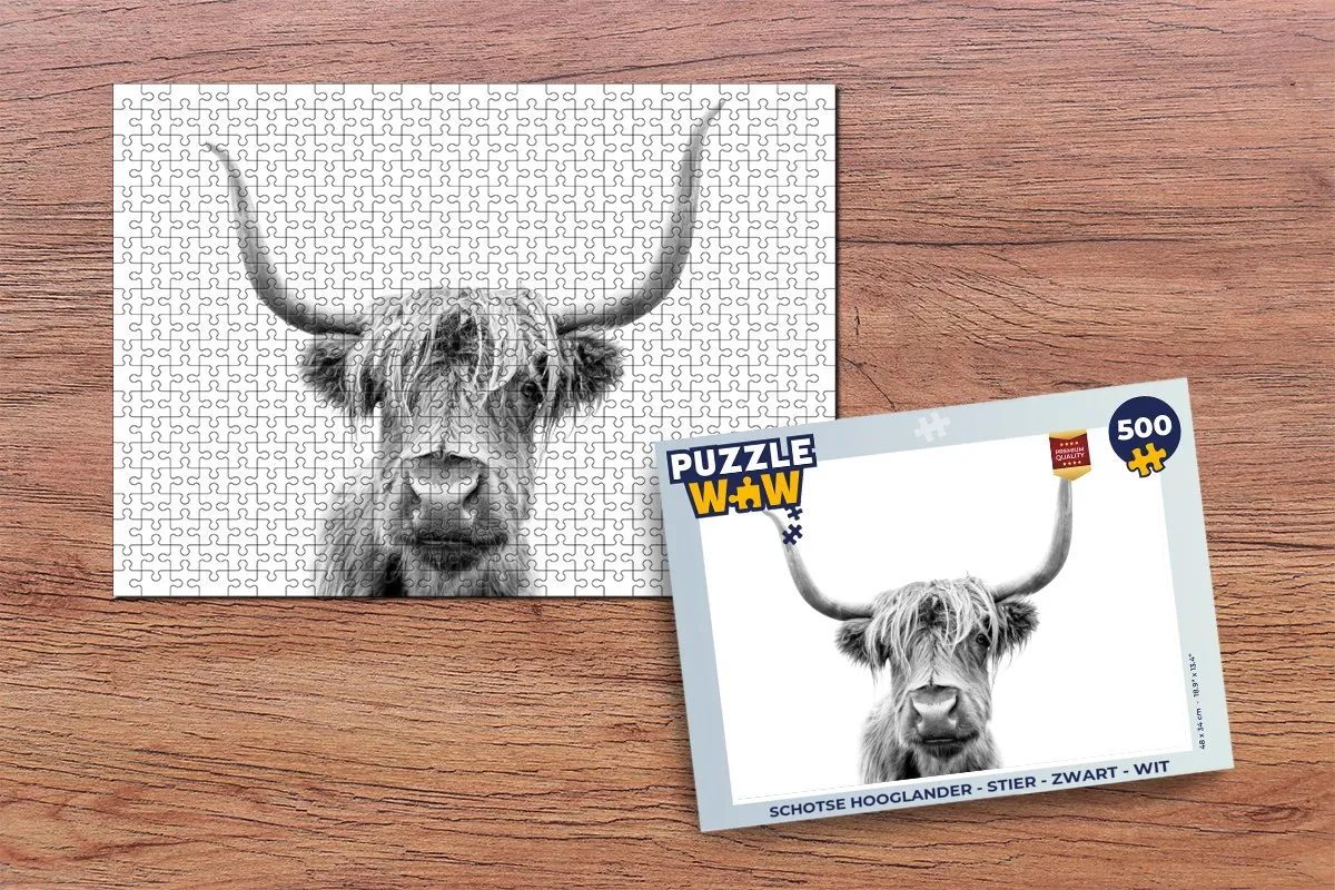 PuzzleWow Schotse Hooglander Legpuzzel 500 Stuks - Multicolor