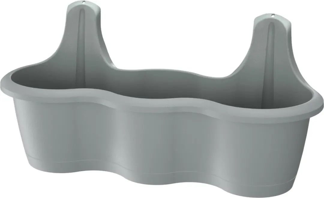 Muur/wand bevestiging plantenpot/bloempot kunststof 51 x 20 x 20 cm steengrijs