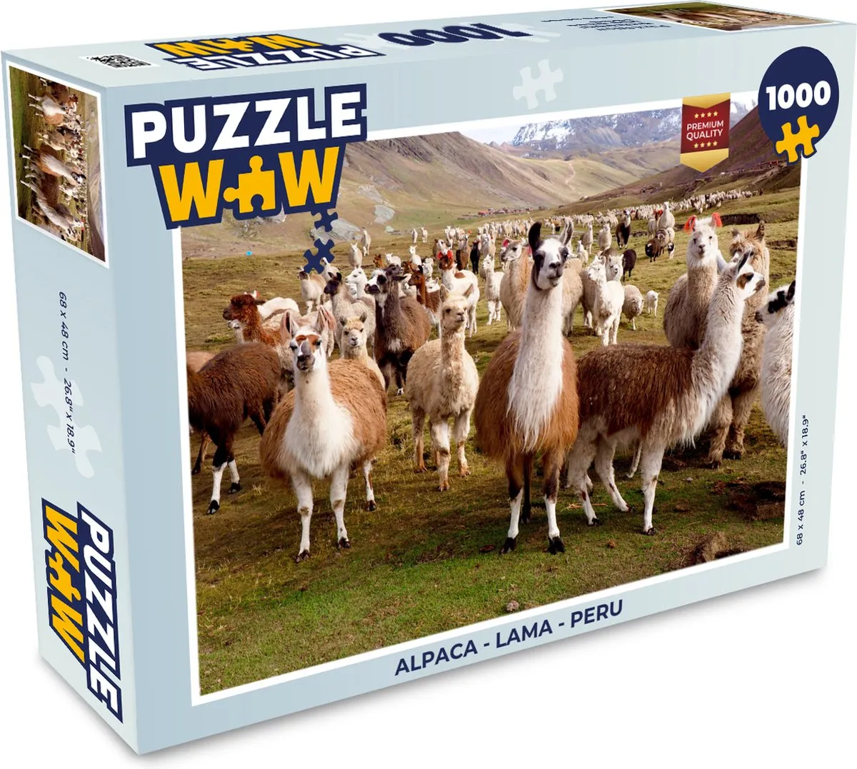 PuzzleWow Alpaca - Peru Legpuzzel 1000 Stuks - Multicolor