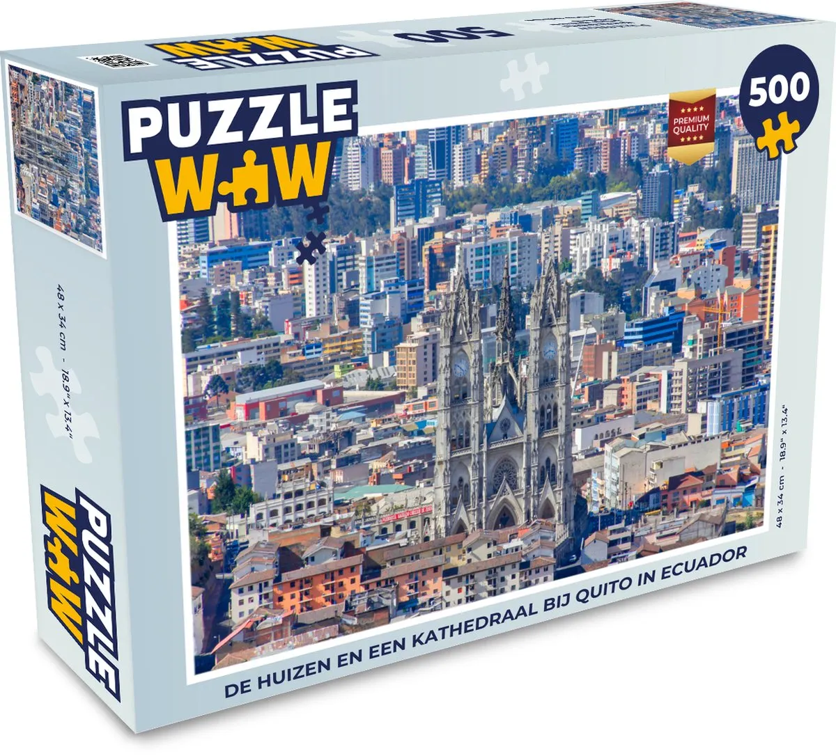 PuzzleWow Legpuzzel Quito - 500 Stuks - Multicolor