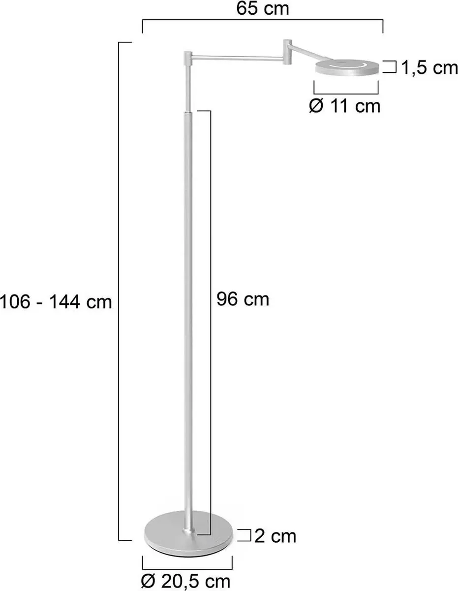 Steinhauer LED Vloerlamp Soleil 3515ST - Zilver - afbeelding 6 van 6