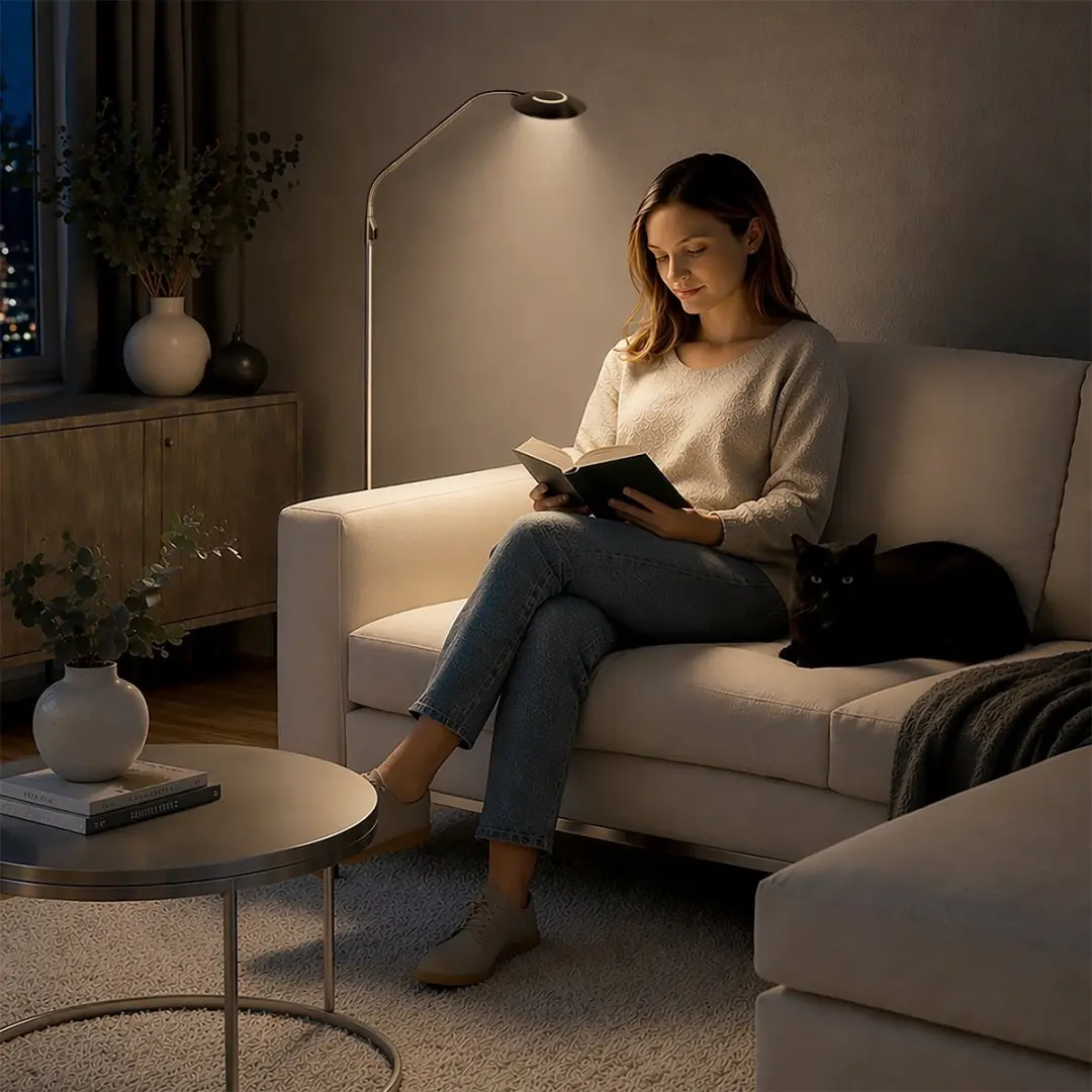 Steinhauer Zenith2 LED Vloerlamp 8W - Zilver - afbeelding 6 van 6
