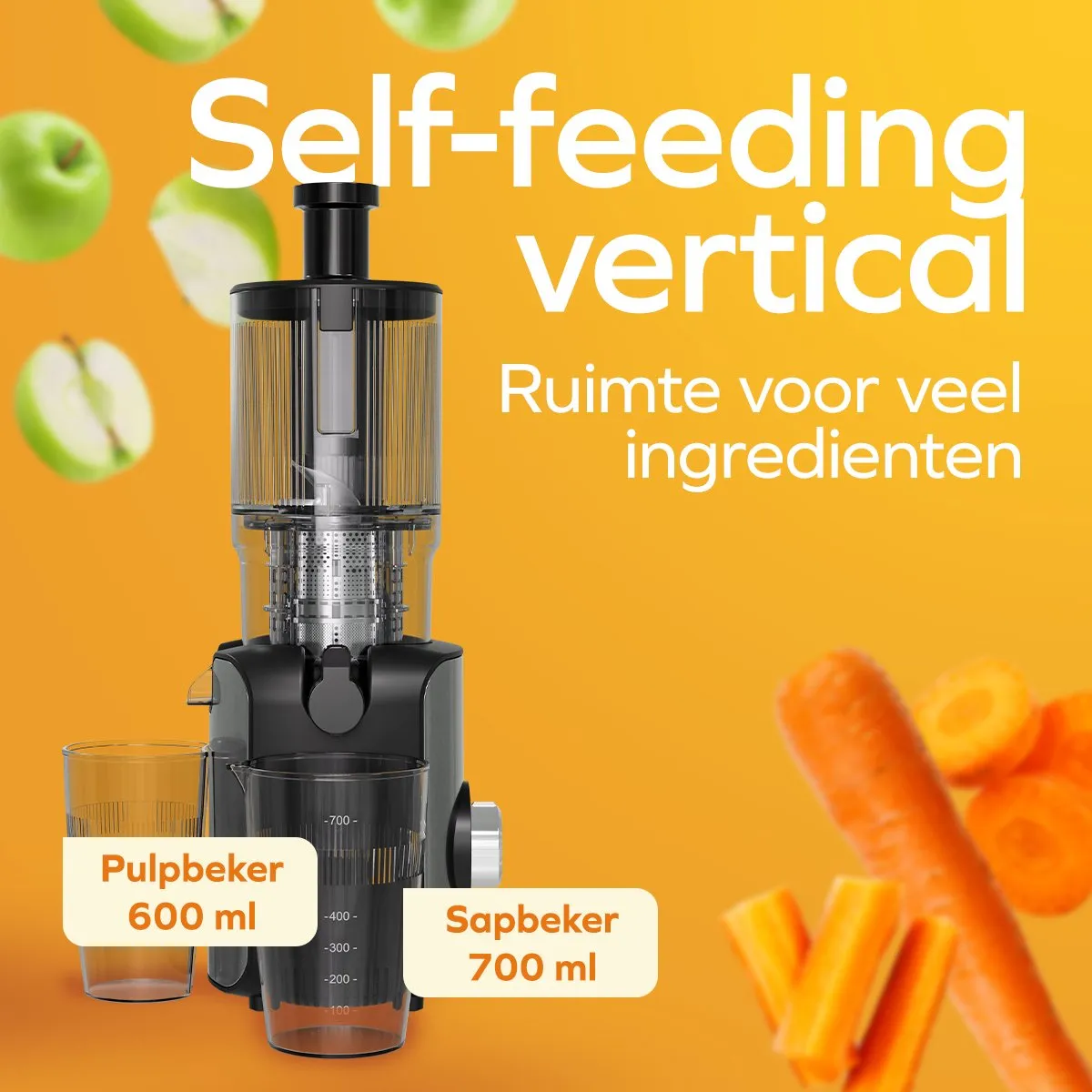 KitchenBrothers KB1004153 Slowjuicer 750ml - Zwart