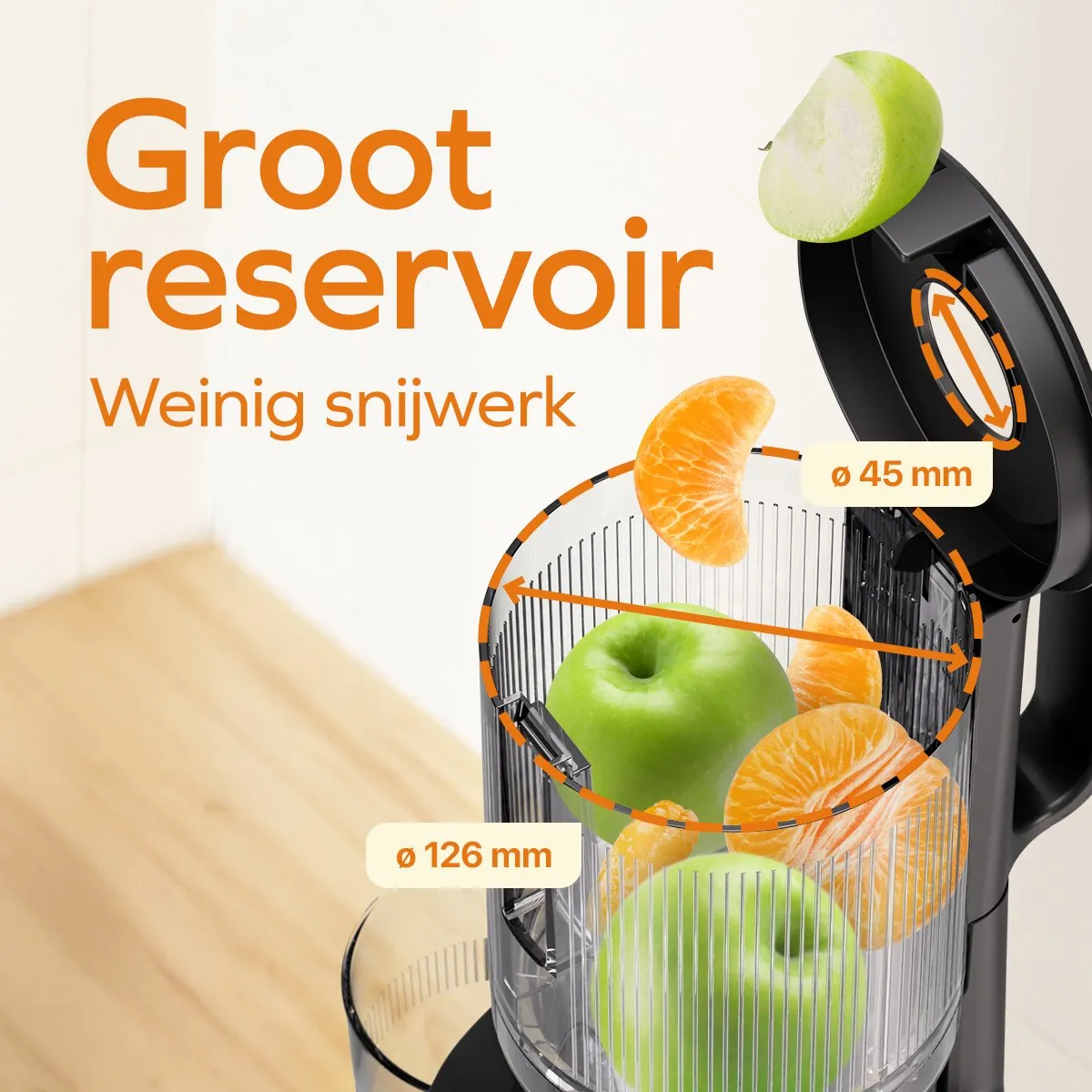 KitchenBrothers KB1004153 Slowjuicer 750ml - Zwart