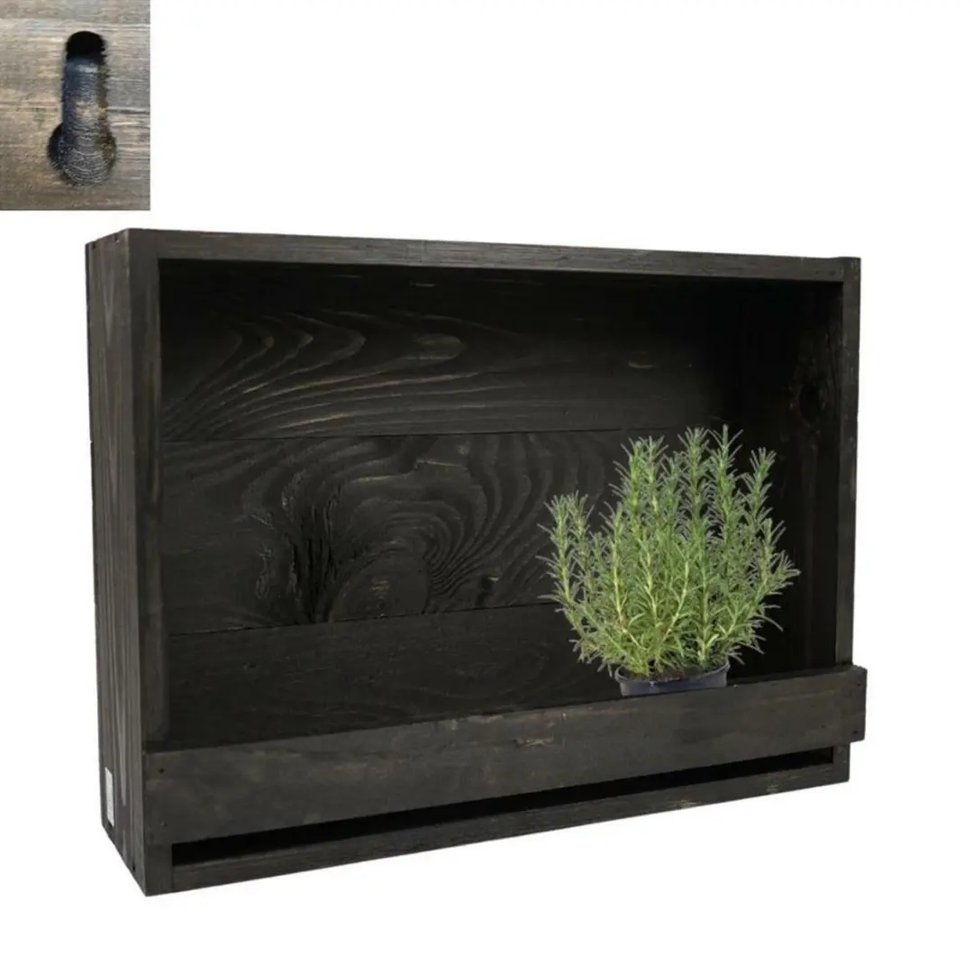 Esschert Design plantenrek zwart hout, 39 cm.