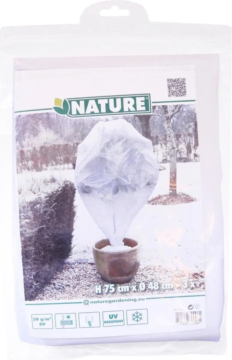9x stuks Plantenhoes tegen vorst wit H75 x D48 cm 30 g/m2 ? Winterafdekhoes ? Wi