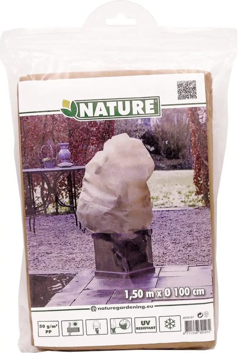 5x stuks plantenhoes tegen vorst met aantrekkoord beige H 1,5 meter x D 100 cm 5