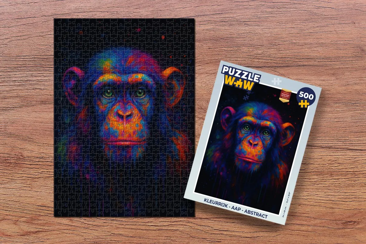 PuzzleWow Aap Abstract Legpuzzel 500 Stuks - MPN 8721414233229