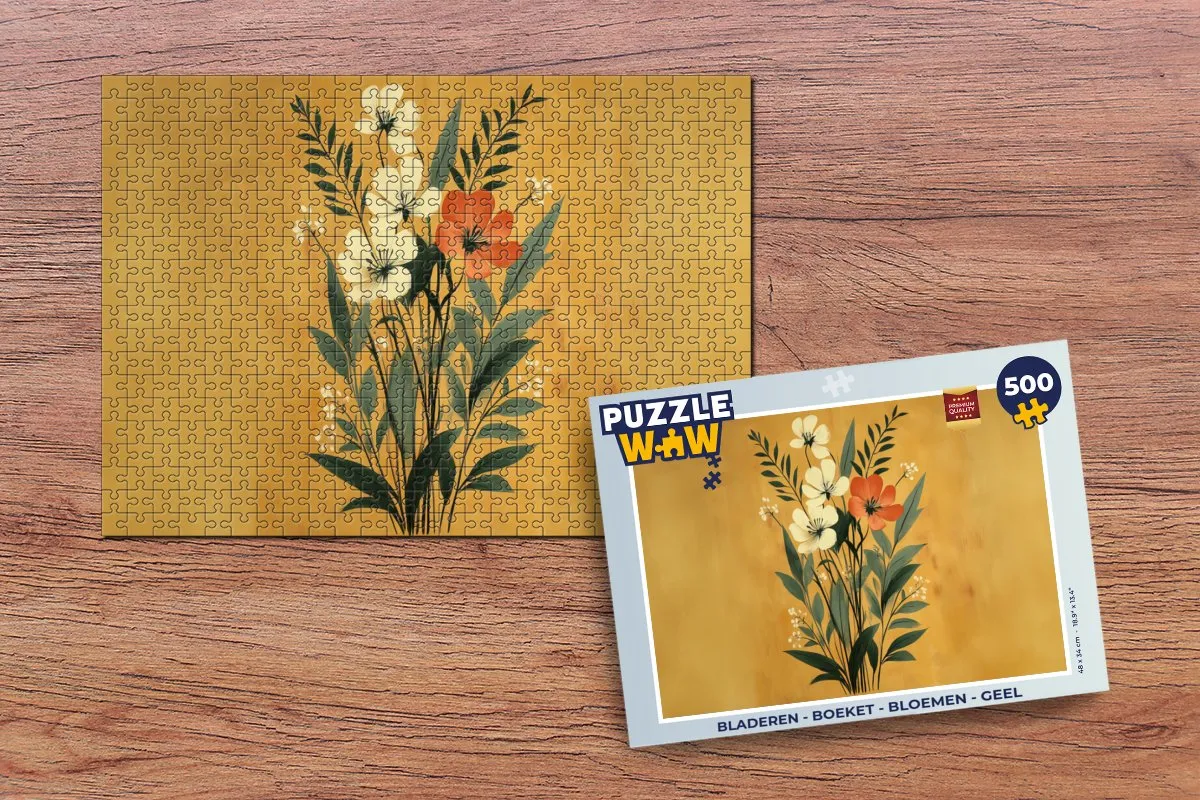 PuzzleWow Boeket Legpuzzel 500 Stuks - Geel