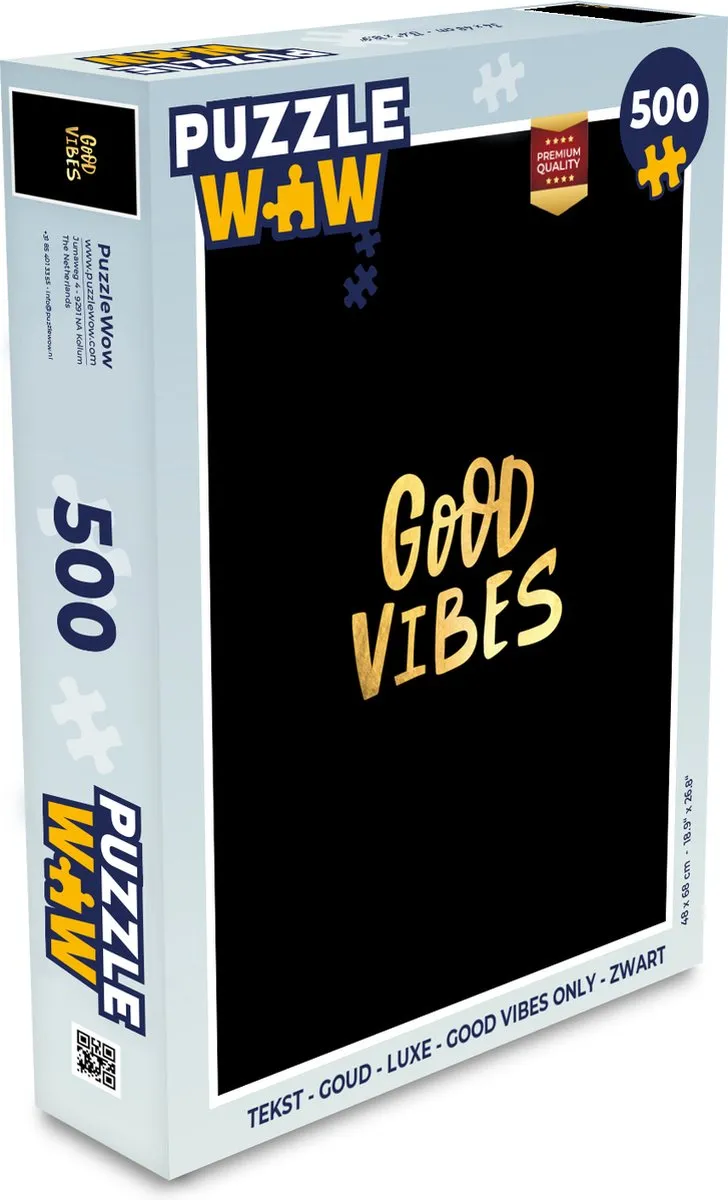 PuzzleWow Good Vibes Only Legpuzzel 500 Stuks