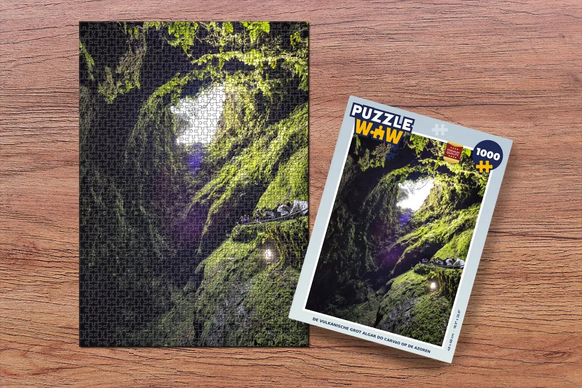 PuzzleWow De vulkanische grot Algar do Carvão - Legpuzzel 1000 Stuks - Multicolor