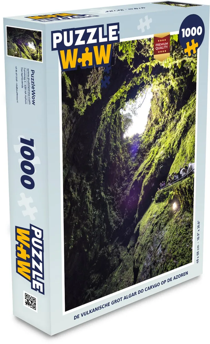 PuzzleWow De vulkanische grot Algar do Carvão - Legpuzzel 1000 Stuks - Multicolor