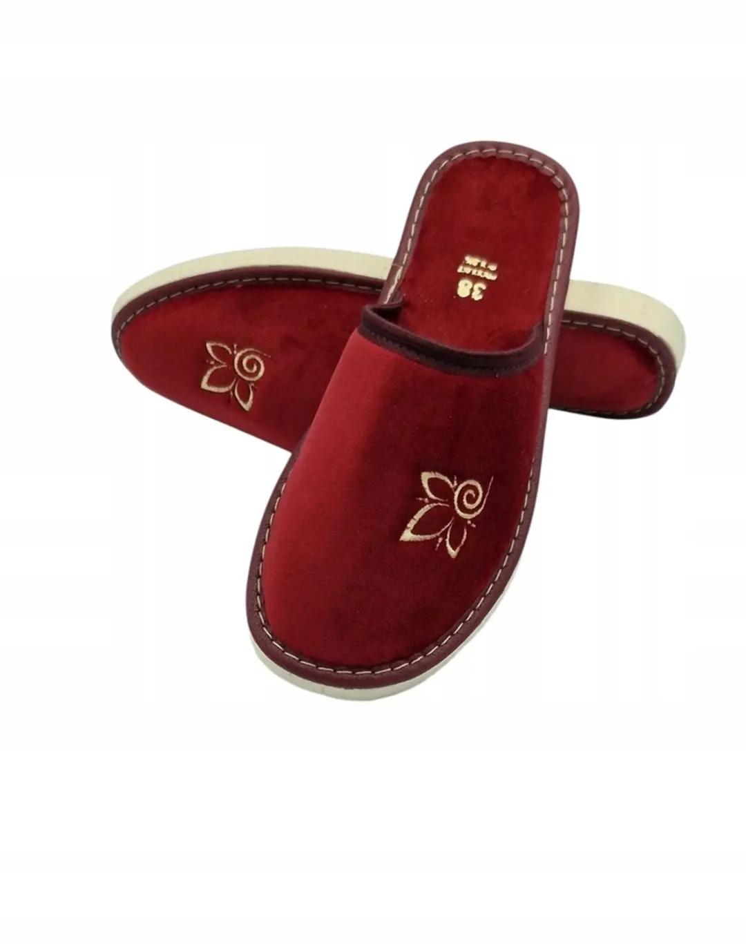 Dames pantoffels Maximus bordeaux maat 41 met borduursel
