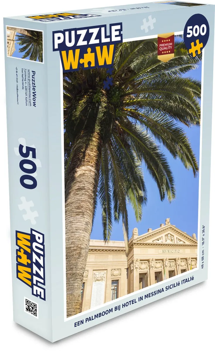 PuzzleWow Legpuzzel Messina Sicilië Italië 500 Stuks - Multicolor