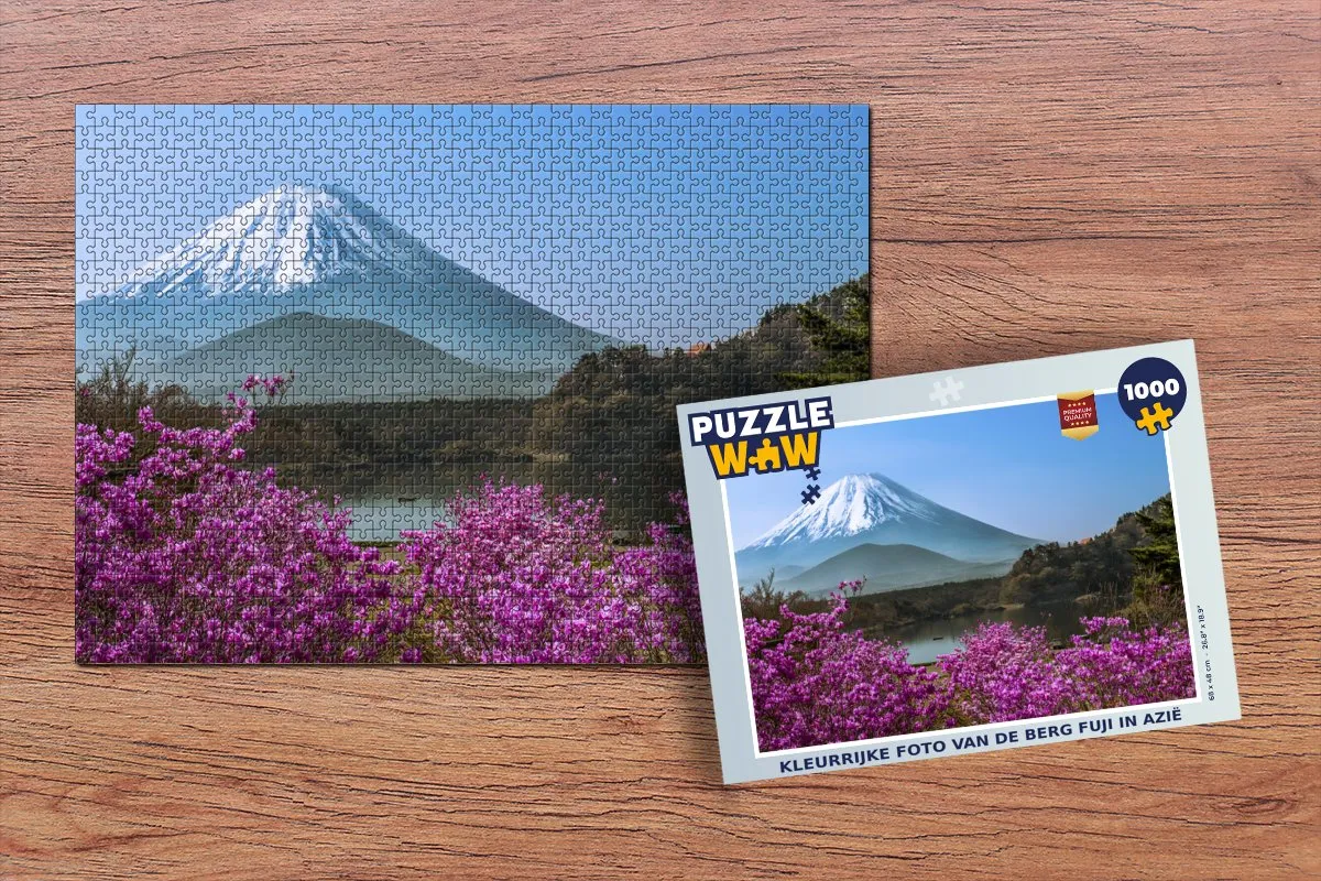 PuzzleWow Puzzel Berg Fuji Legpuzzel 1000 Stuks - Multicolor